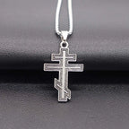 Russian Orthodox Byzantine Cross Pendant Necklace — Zinc Alloy