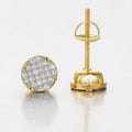 Iced Out Zircon Screw Stud Earrings — Gold