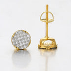 Iced Out Zircon Screw Stud Earrings — Gold