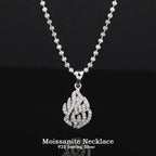 Full Moissanite Necklaces For Women Men 925 Sterling Silver Lab Diamond Pendant Chain Wedding Party 18K Gold Plated Fine Jewelry