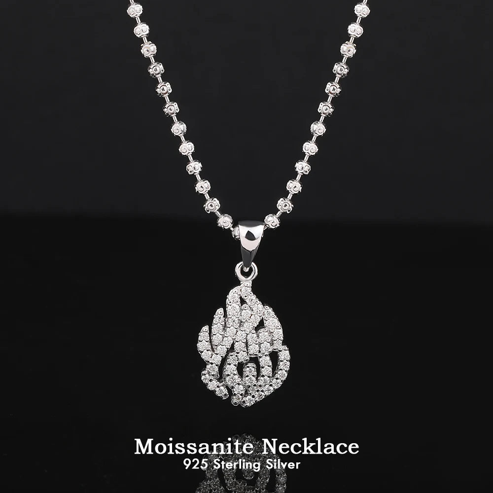 Full Moissanite Necklaces For Women Men 925 Sterling Silver Lab Diamond Pendant Chain Wedding Party 18K Gold Plated Fine Jewelry