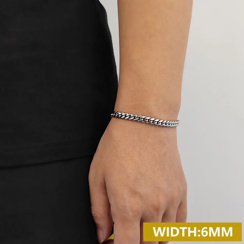 Stainless Steel Cuban Bracelet Miami 6/8MM