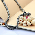 Vintage 925 Thai Silver Necklace Men's Faucet Style Design Sterling Silver Necklace Men's Fashion Jewelry 5mm56cm Size