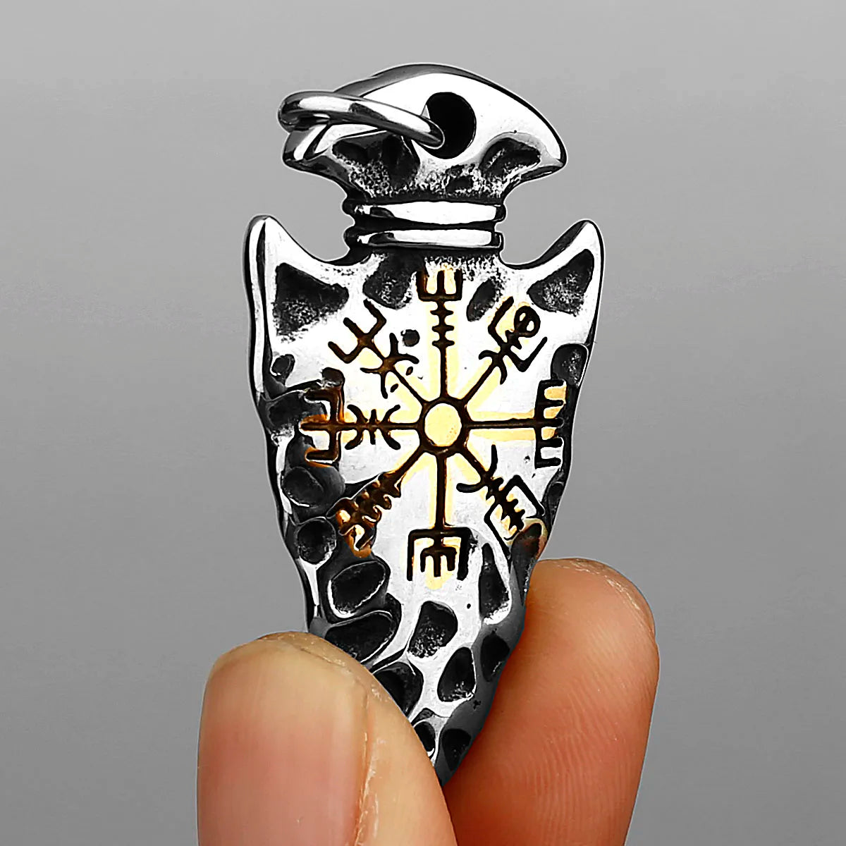 Viking Vegvisir Stainless Steel Pendant Necklace