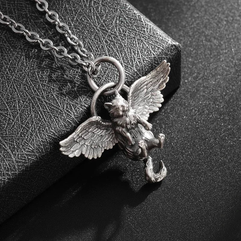 Domineering Ferocious Tiger Head Pendant Stainless Steel Animal Necklace Men's Punk Trend Cool Jewelry Boy Gift