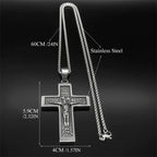 Russian Orthodox Crucifix Pendant Necklace — Stainless Steel