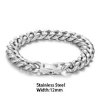 Black Cuban Chain Bracelet Stainless Steel Miami