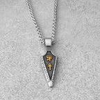 Viking Rune Spear Pendant Necklace Men's Punk Hip Hop Stainless Steel Gold Black Color Eye of Horus Amulet Necklace
