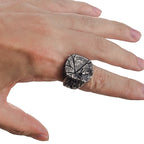 Cracking Rock Statement Ring — Silver
