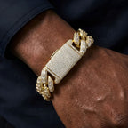 Iced Out CZ Cuban Miami Link Chain Necklace 25mm — Two-Tone