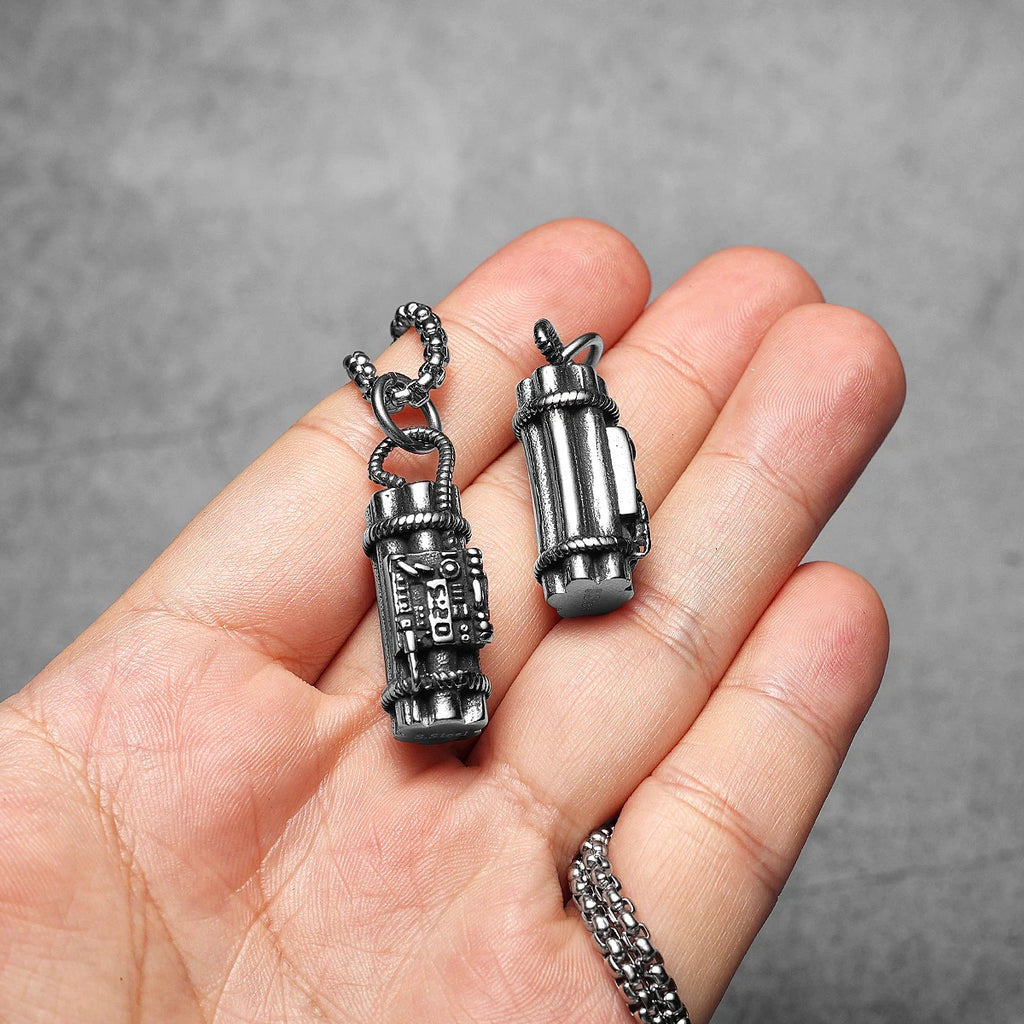 Grenade Stainless Steel Pendant Necklace