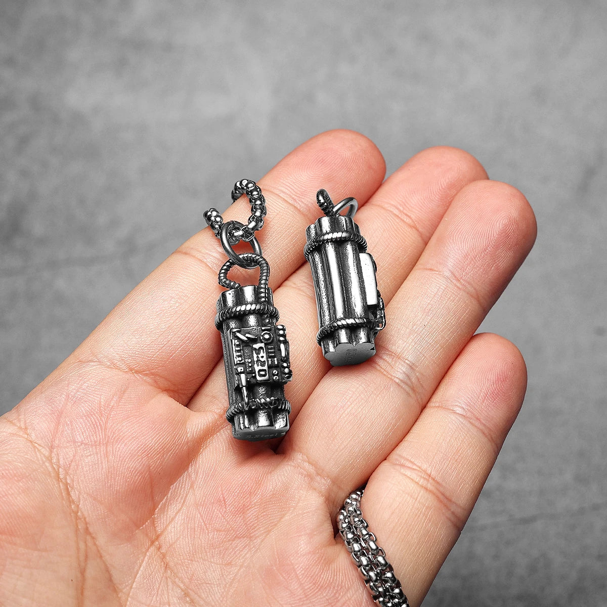 Grenade Stainless Steel Pendant Necklace