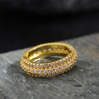 Silver Ring Inlaid Crystal Zirconium Round Ring Stone Men And Women Luxury Simple Fashion Gift Jewelry