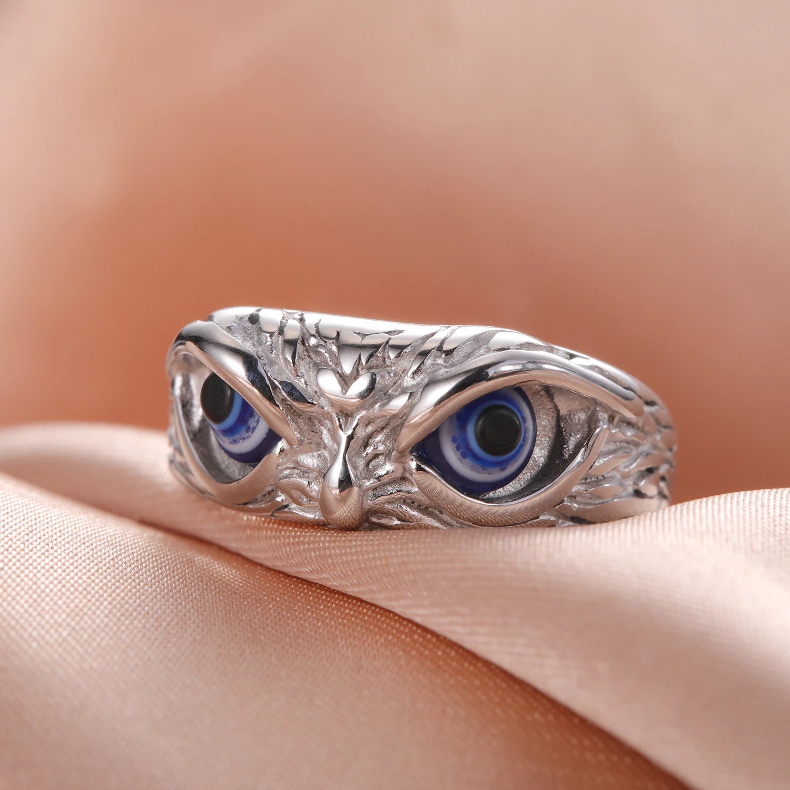 Skyrim Stainless Steel Owl Ring Women Men Vintage Finger Rings Punk Gothic Animal Jewelry Birthday Gift Wholesale