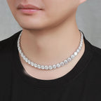 SEMNI 3mm--5mm Moissanite Diamond Tennis Chain Necklace for Women Men 925 Sterling Silver Plated with White Gold Fine Jewelry