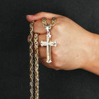 Knight Cross Three-Layer Pendant Necklace — Stainless Steel