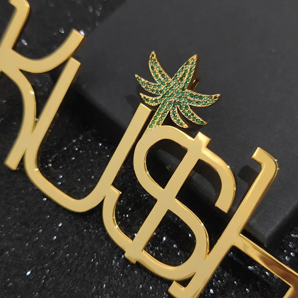 Iced Out Smooth Letter Pendant Logo