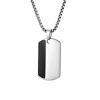 Men's Stylish Dog Tag Pendant Necklace, Stainless Steel Geometric Dog Tag Necklace, Fashion Casual Jewelry Gifts for
