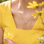 Mini 2022 Brand Pure 925 Sterling Silver Jewelry Women Cherry Flower Diamond Pendant Necklace Lovely Design Fine Luxury