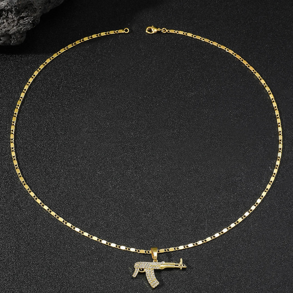 24K Gold Hip Hop Pendant Necklace