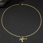 24K Gold Hip Hop Pendant Necklace