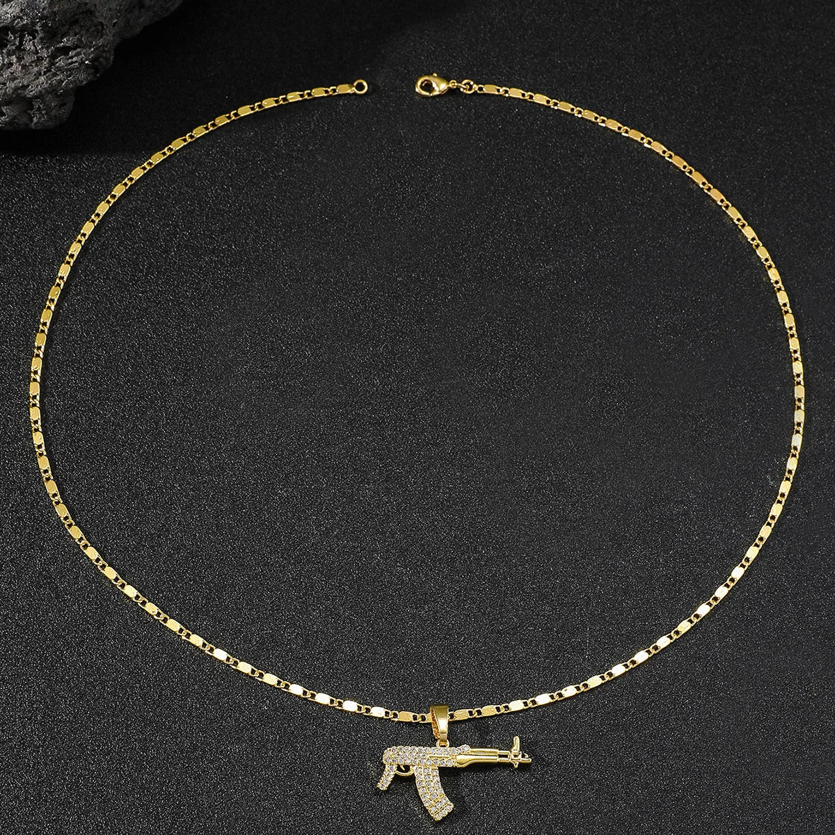 24K Gold Hip Hop Pendant Necklace