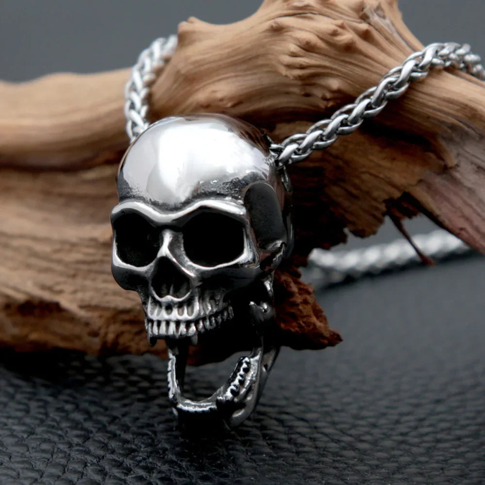 Gothic Skull Stainless Steel Pendant Necklace