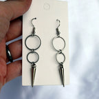 Gothic Spike Rivet Dangle Hoop Earrings Punk Avant-Garde
