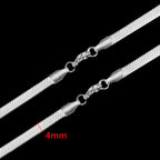 Flat Herringbone Snake Chain Necklace 4mm — Stainless Steel