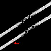 Flat Herringbone Snake Chain Necklace 4mm — Stainless Steel