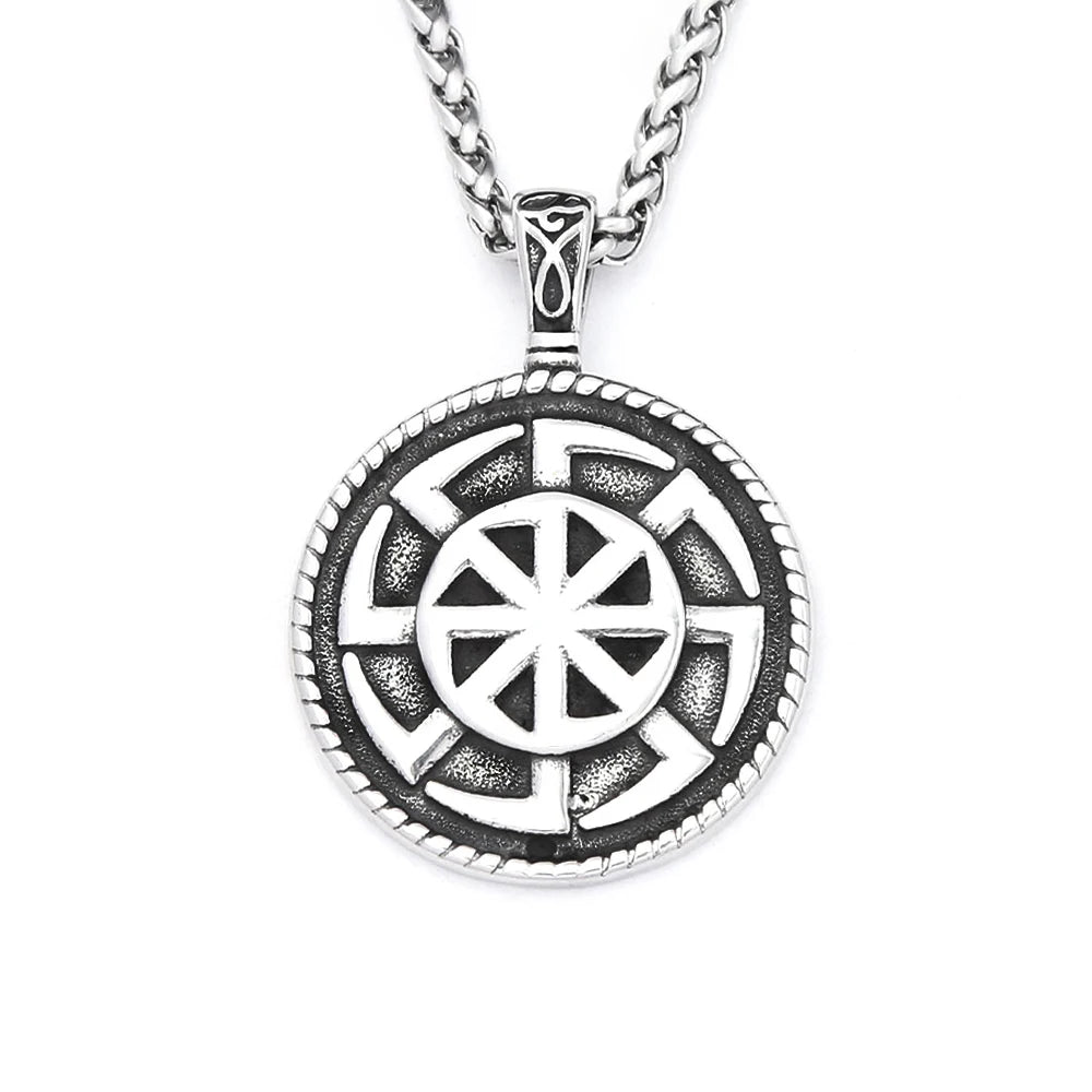 Nordic Steel Pendant Slavic Kolovrat 316L Vintage