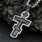 Cross Jesus Steel Pendant 316L Gothic Religious