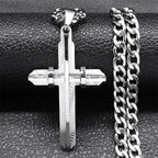 Cross Crucifix Gold Pendant Long