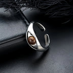 Retro "Horus Eye" Adjustable Open Ring For Men Women Copper Gothic Punk Edgy Jewelry Indie Accessories Niche Gift