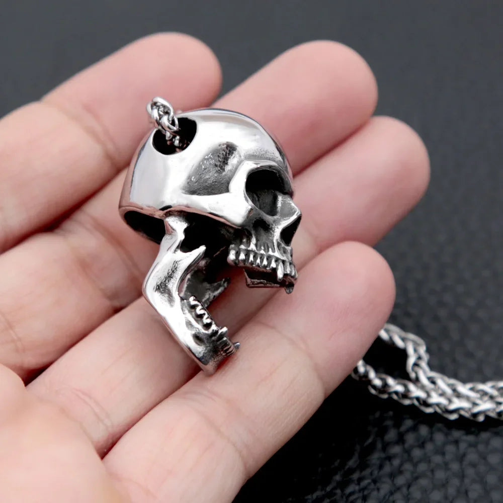 Gothic Skull Stainless Steel Pendant Necklace