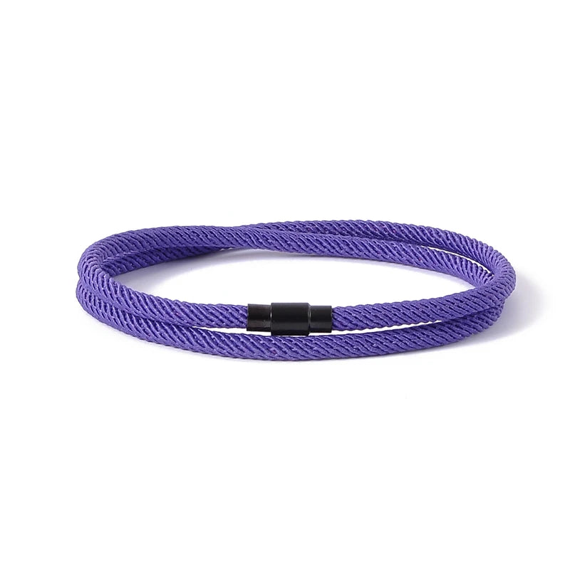 New Minimalist Men's Rope Bracelet Double Layer Survival Bracelet Accessories Boyfriend Gift Magnet Buckle Men's
