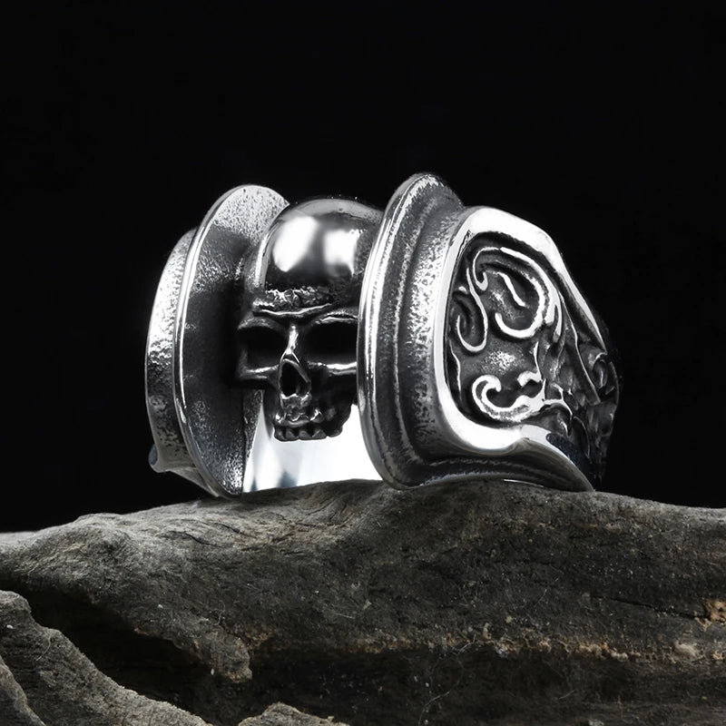 Hip-Hop Men's Biker Rings Head Evil Skull Ring Gothic Punk Rock Biker Jewelry Accessories Wholesale