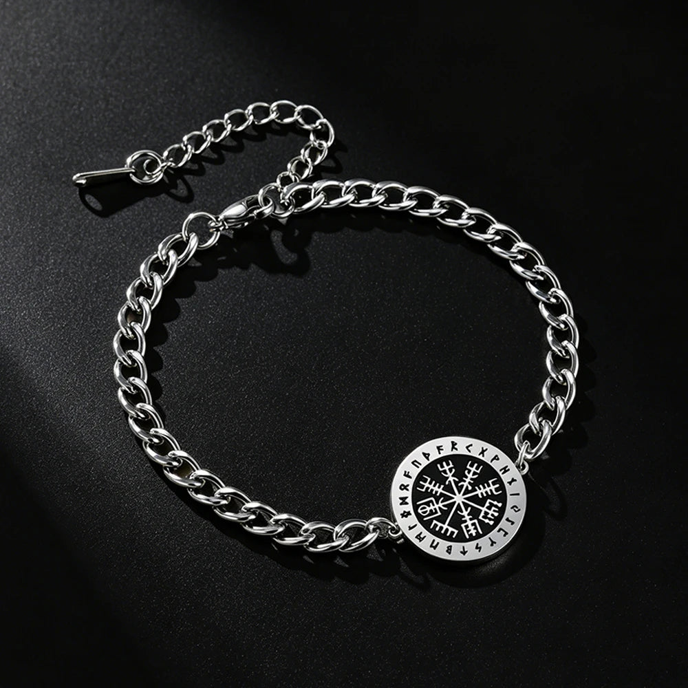 Norse Vegvisir Compass Bracelet — Stainless Steel