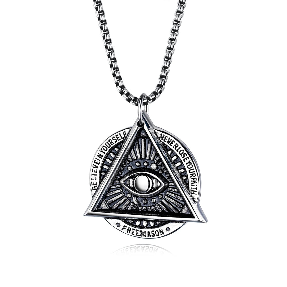 All-Seeing Eye Pendant — Stainless Steel