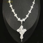 2026 New Iced Out Cross Pendant Necklace For Women Men Star Link Chain Praying Hands Bling CZ Charm Fashion Hip Hop Jewelry
