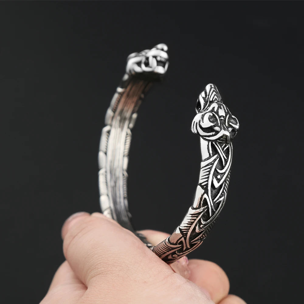 Viking Tiger Head Bracelet — Stainless