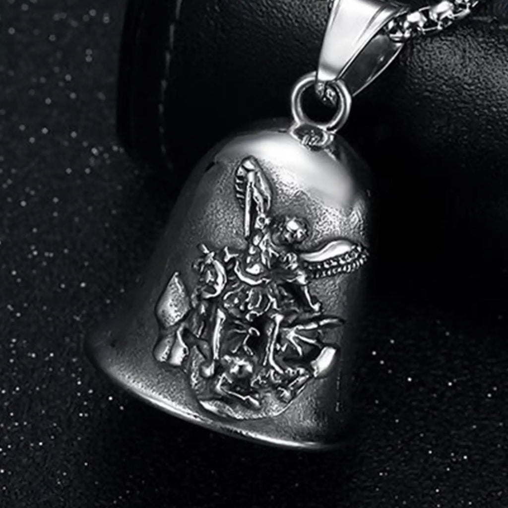Saint Michael Archangel Exorcism Moto Bell Car Pendant