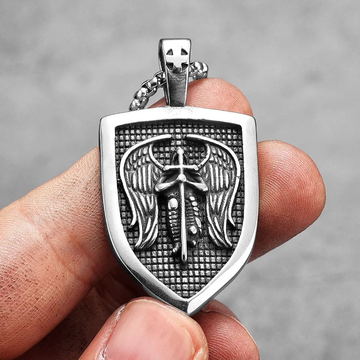 Archangel St.Michael Pendants Stainless Steel Men Women Necklaces Chain Punk Rock Retro Jewelry Accessories Best Gift