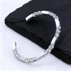 Twisted Open Bangle Bracelet — Stainless Steel