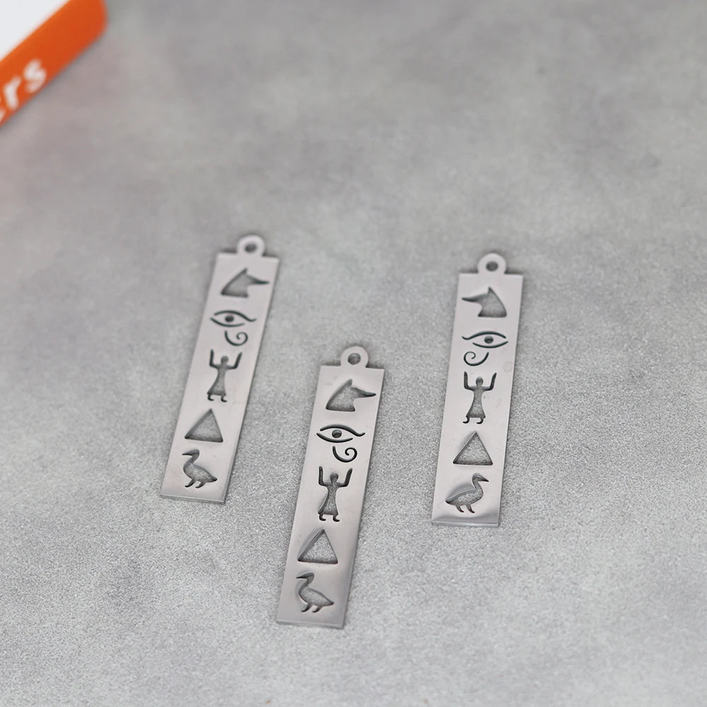 3pcs Eye of Horus Charms DIY Craft Tassels Earrings Necklace Jewelry Making Devil Eye Amulet Stainless Steel Pendant