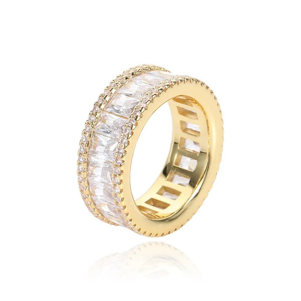 Iced Out Ring Stainless Steel 8MM CZ