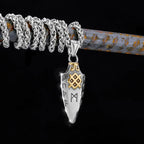 Norse Runes Odin's Spear Necklace Men's Gold Color Stainless Steel Arrowhead Pendant Valknut Talisman Male Vikings