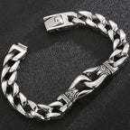 Man Bracelet Homme 12MM Wide Stainless Steel Curb Chain Charm Bracelets On Hand Bands for Men Vintage Mens Jewellery