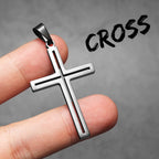 Cross Pendant Necklace Stainless Steel Hollow