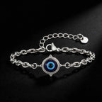Turkish Evil Eye Beaded Bracelet for Men — Stainless Steel